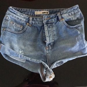 Top shop cheeky denim shorts